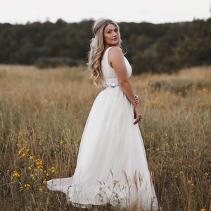 White/Pink accent gown